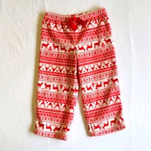 NEW carter's red & ivory fleece pajama pants 2T toddler girls